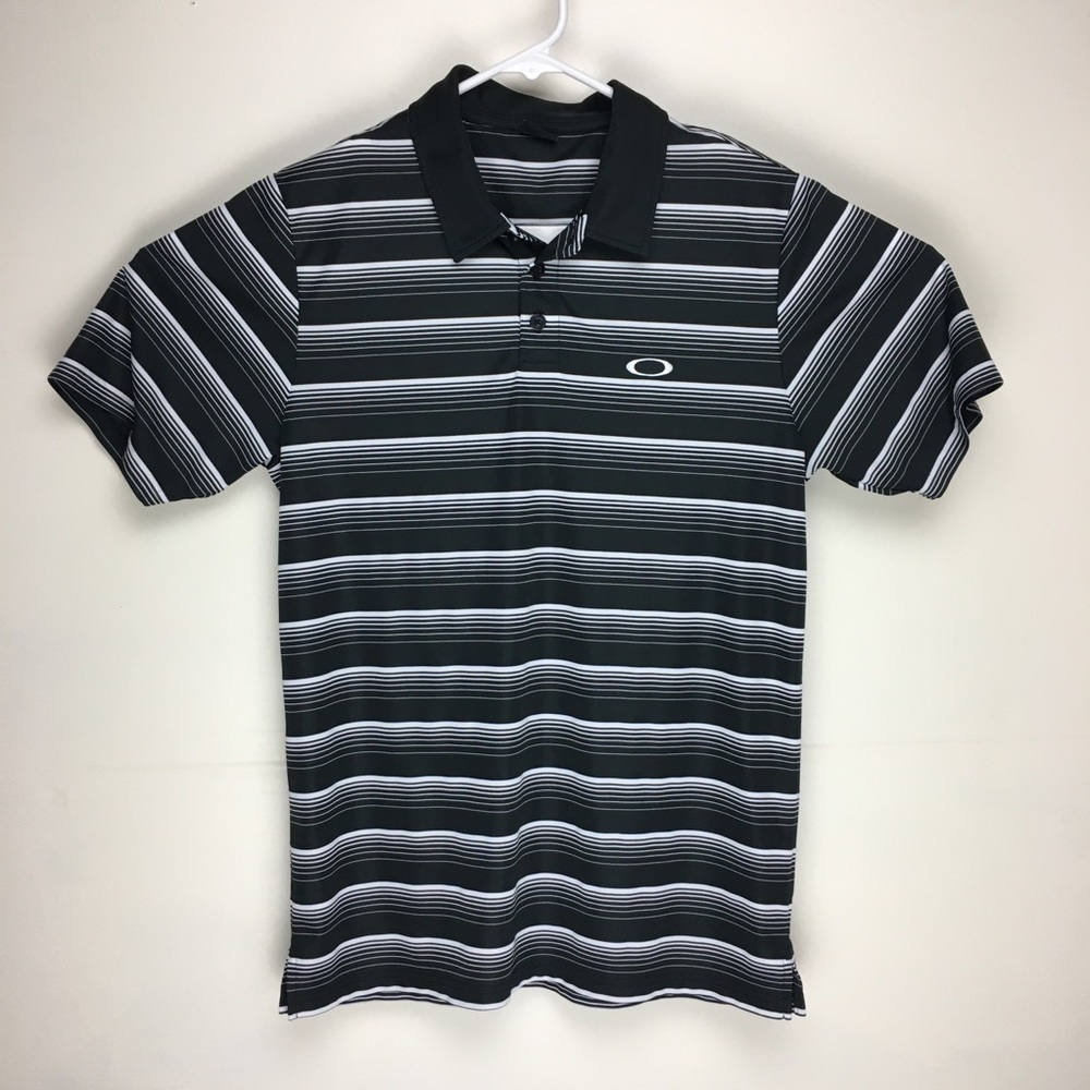 Oakley mens short sleeve striped polo shirt small